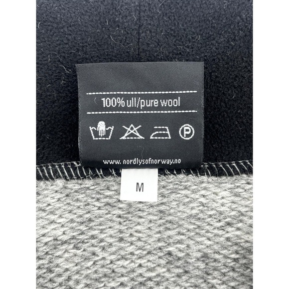 Nordlys Of Norway Sweater 100% Pure Wool Half Zip Pullover Norge Flag Size M - Picture 5 of 11